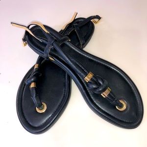 Michael Kors Black Thong Sandals